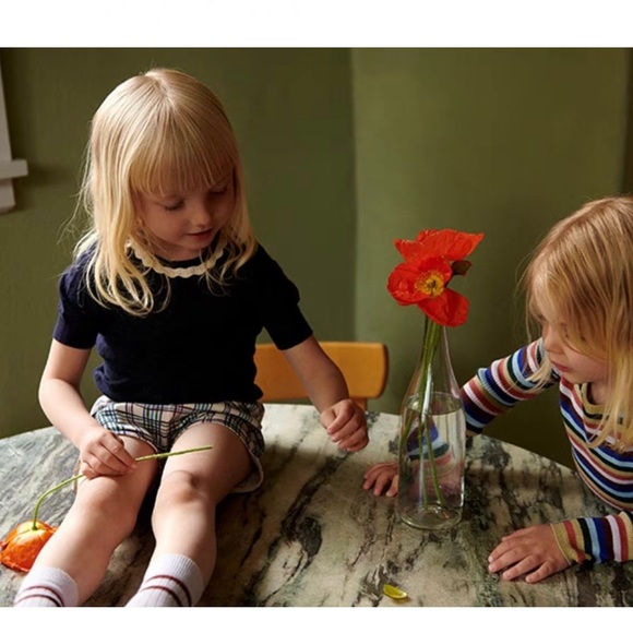 FUB Pointelle Organic Cotton T-Shirt Dark Navy 8Y - Picture 3 of 8